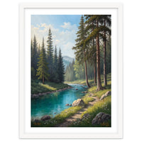 Serene Alpine Forest River Landscape