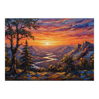 Sunset Over the Valley Peaks (Print Only)