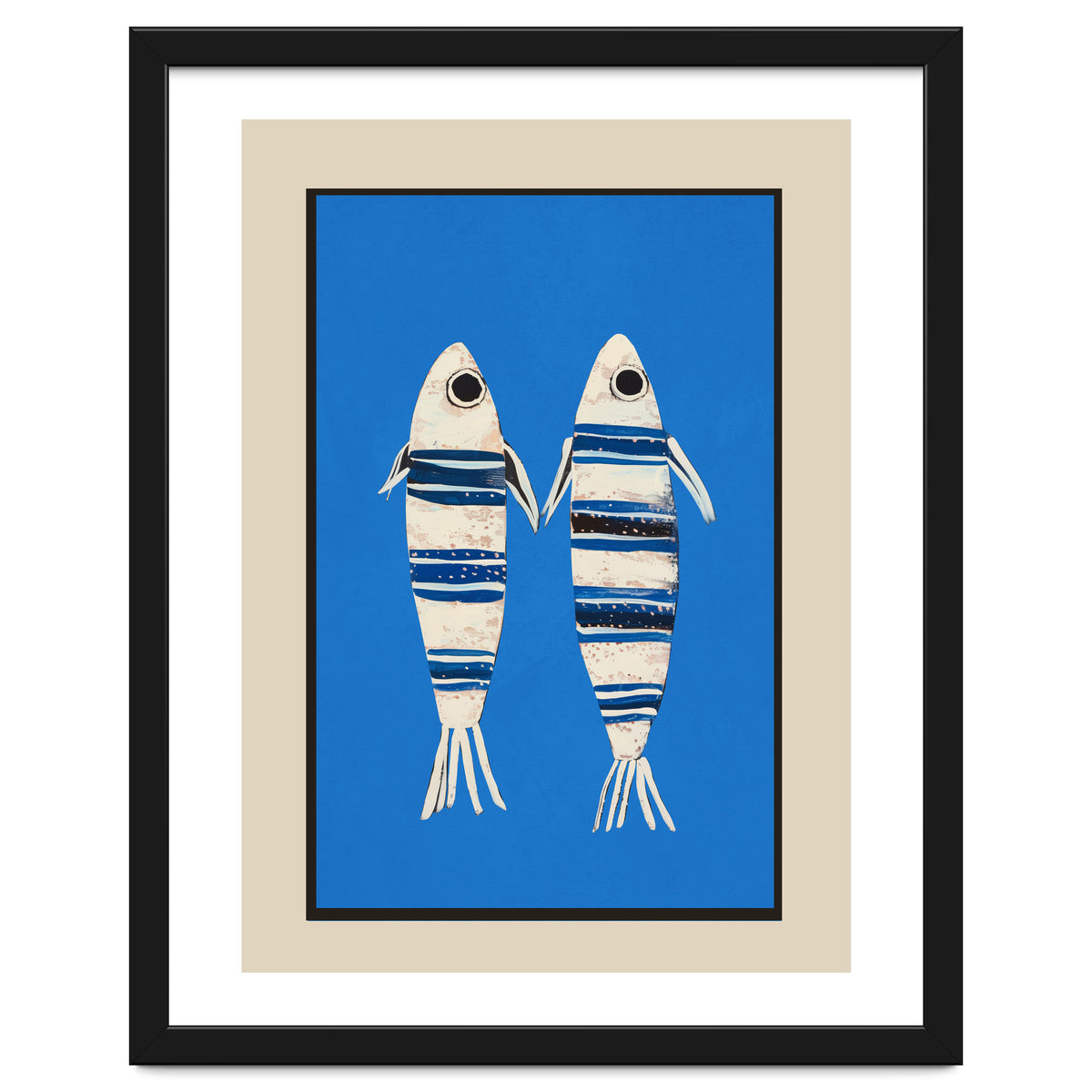 Minimal Fish On Blue