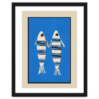 Minimal Fish On Blue