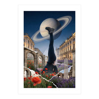 Cosmic Balance: Surreal Yoga in Ancient Dreamscapes (Print Only)