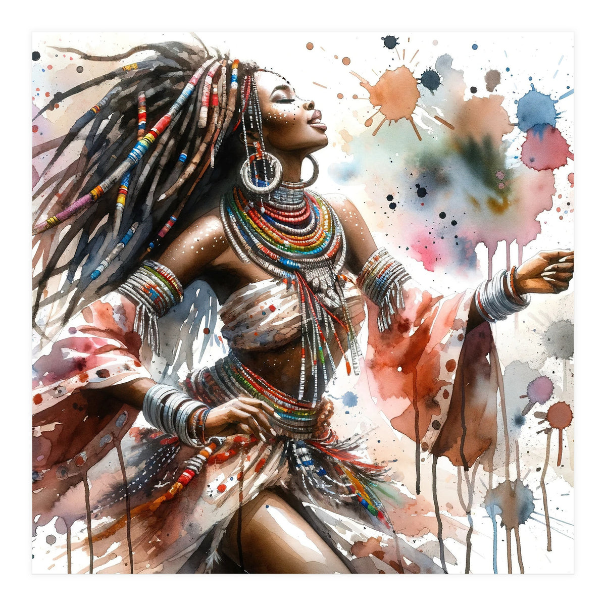 Skyward Beadwork Dancer Portrait (Print Only)