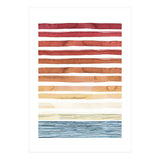 Watercolour Sunset Stripes Orange (Print Only) thumbnail