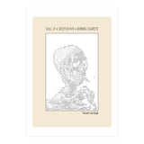 Skull Of A Skeleton With A Burning Cigarette Vincent Van Gogh Ascii Art (Print Only) thumbnail