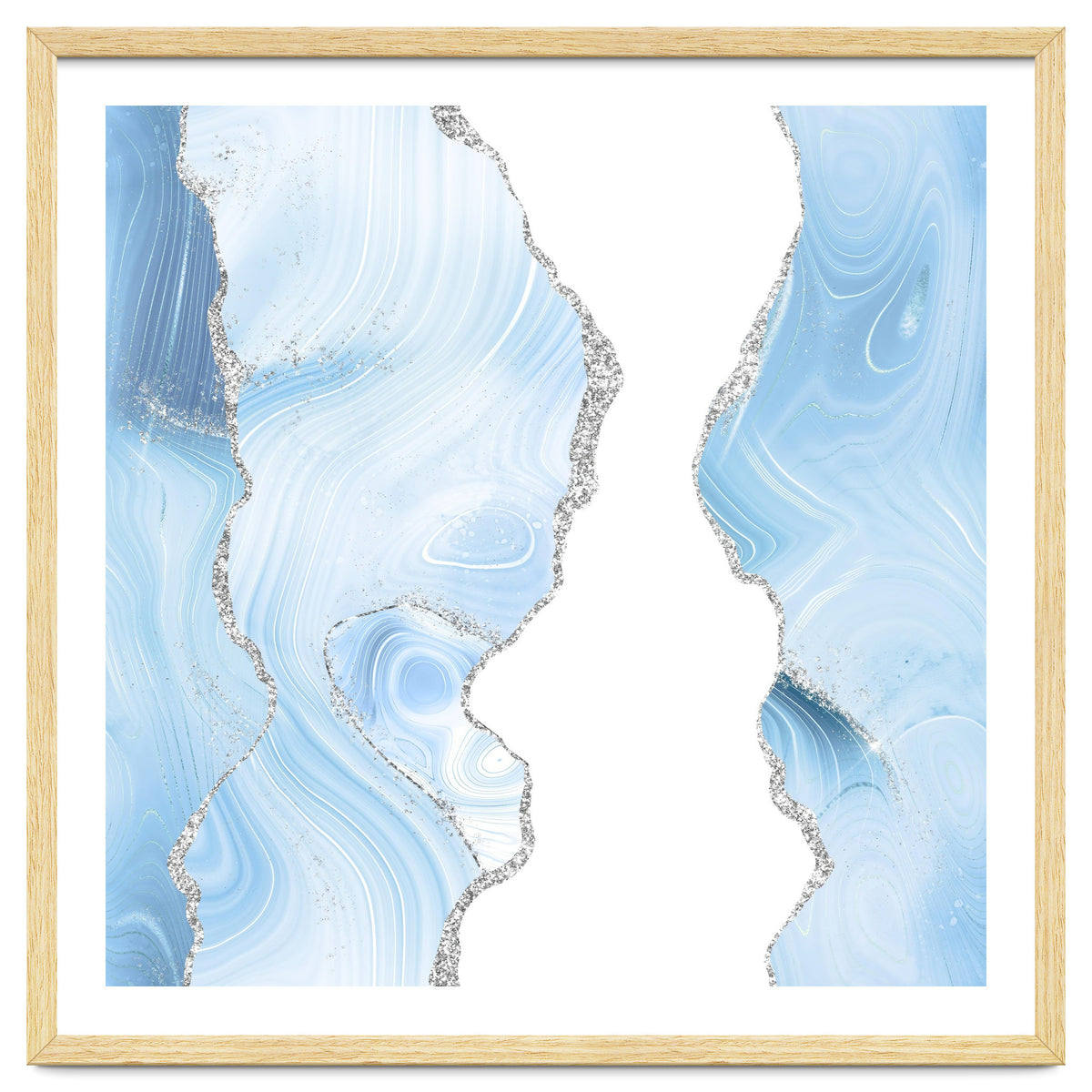 Blue & Silver Agate Glitter Texture 06