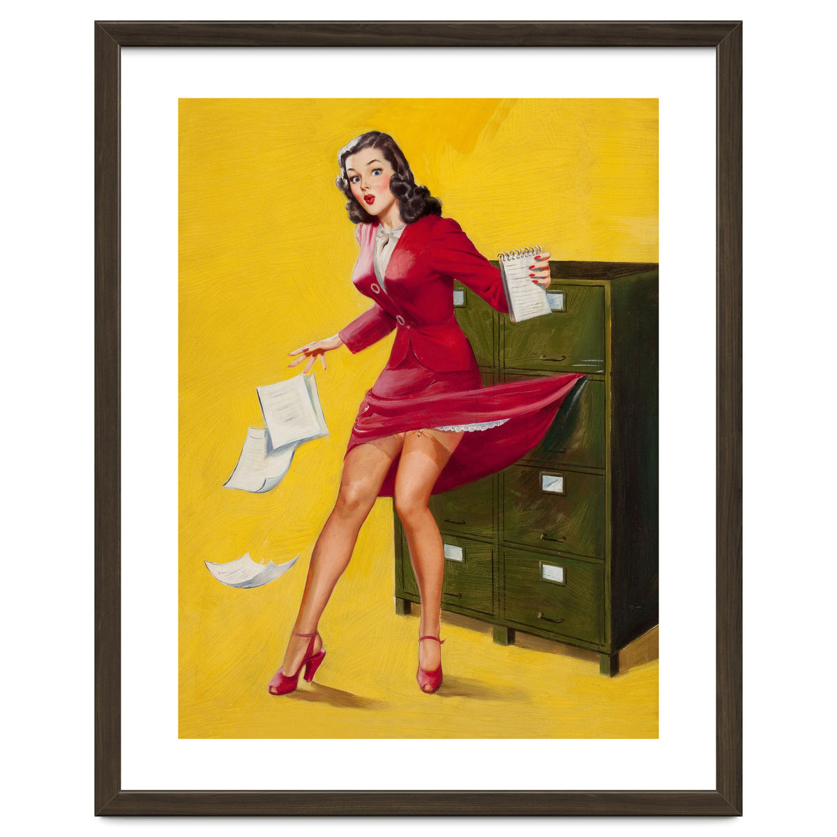 Pinup Girl In Office Accident
