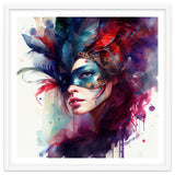 Turquoise Feathered Carnival Mask Portrait thumbnail