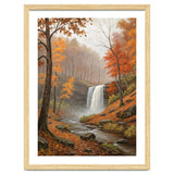 Serene Autumn Waterfall in Misty Forest thumbnail