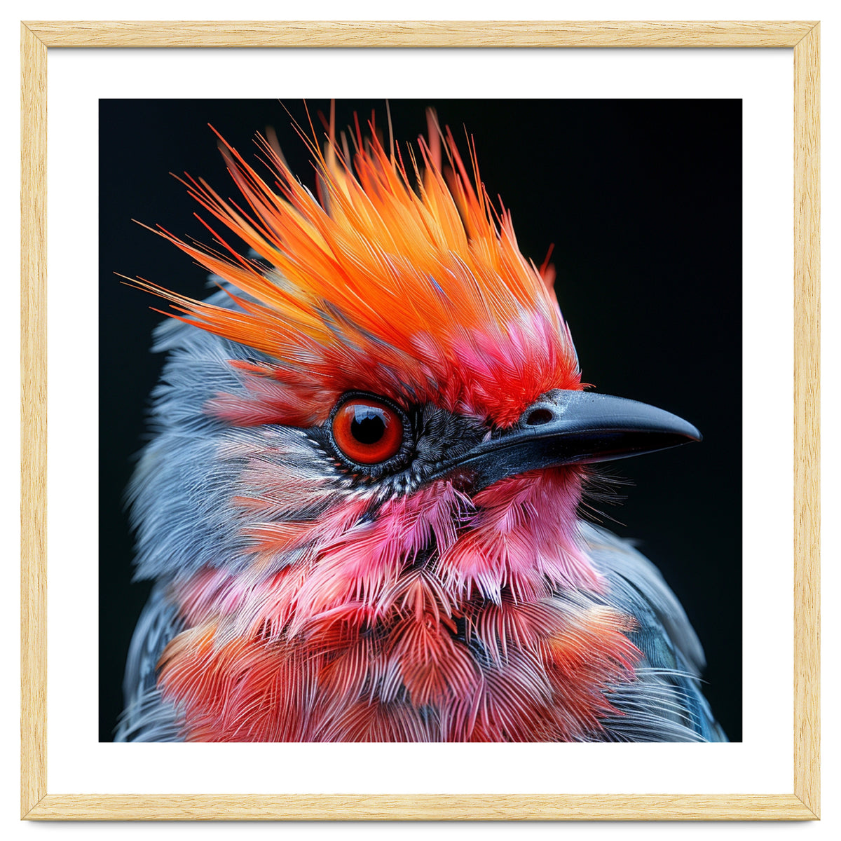 Close Up Of Exotic Bird With Vibrant Plumage