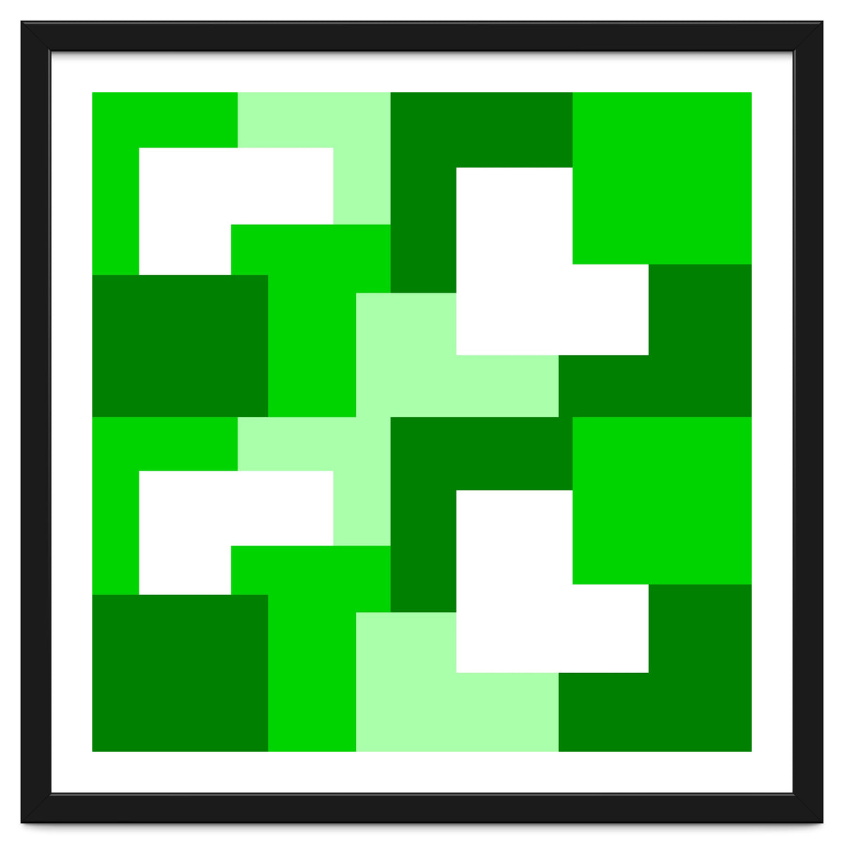 Green Abstract Square Tiles