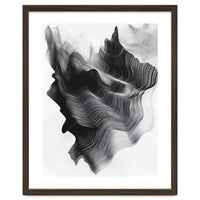 Abstract Black And White Wavy Lines Forming Organic Shapes