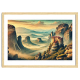 Vintage Greece, Meteora Monasteries Poster thumbnail