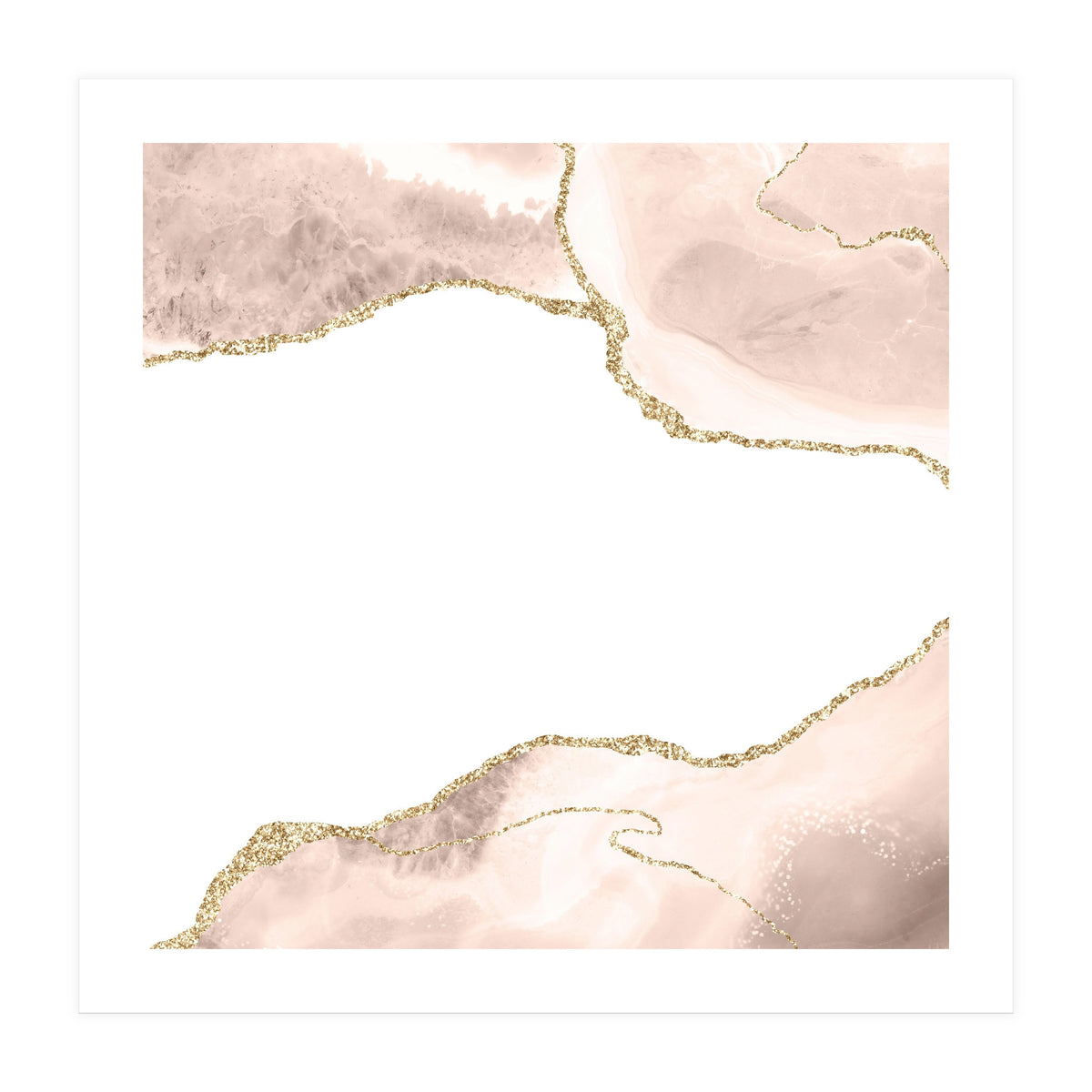 Ivory & Gold Agate Texture 09  (Print Only)