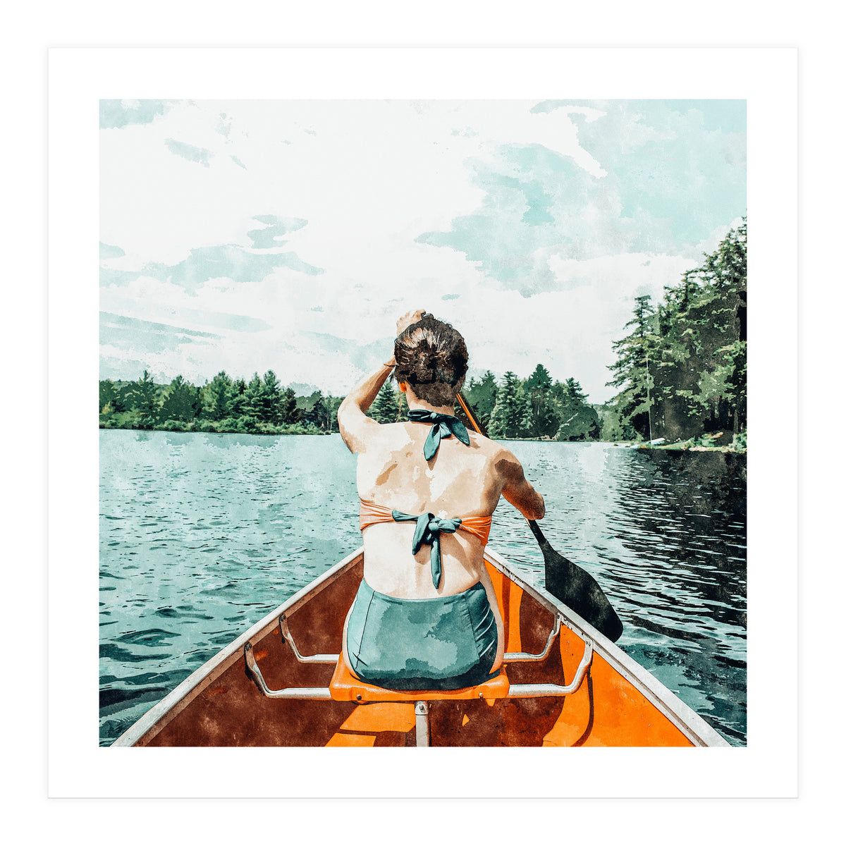 Row Your Own Boat | Woman Empowerment Confidence Painting | Positive Growth Mindset Boho Adventure (Print Only)