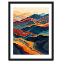 Abstract Mountain Landscape Art with Fluid Textures