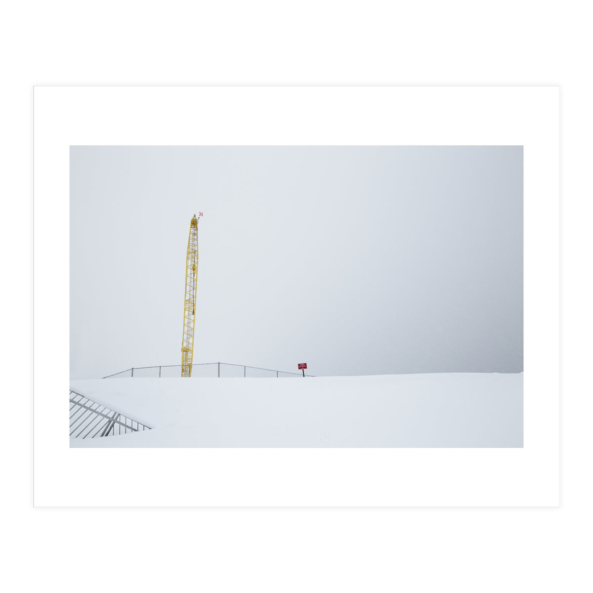 Construction Crane in the Winter Seascape (Print Only)