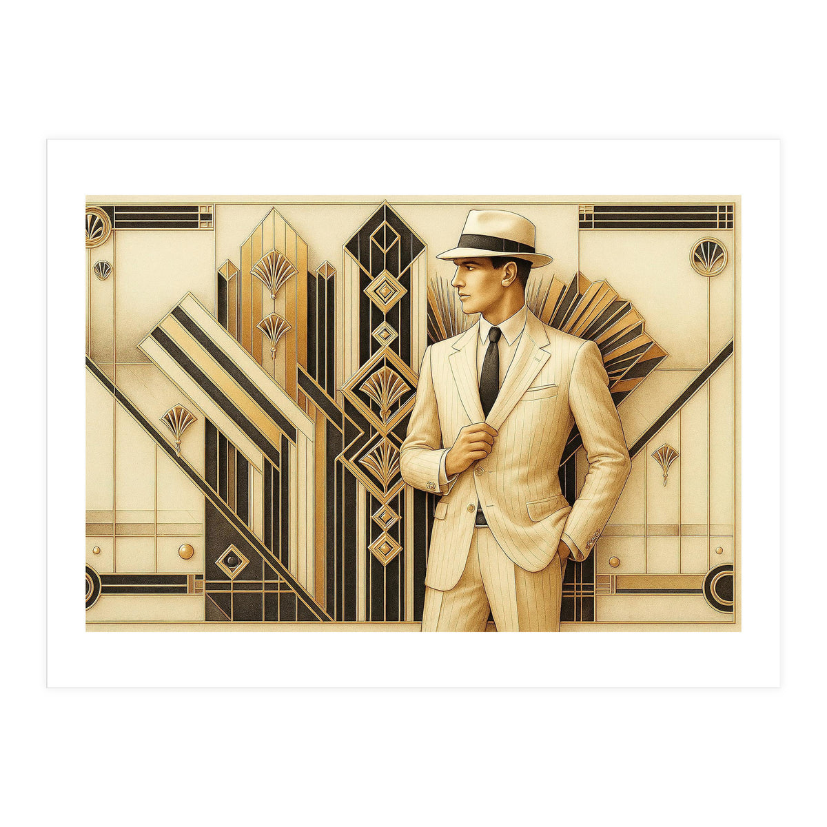 Gatsby Gentleman Art Deco Scene (Print Only)