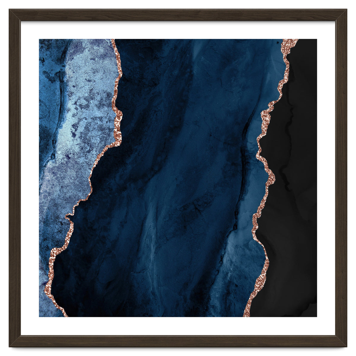 Navy & Rose Gold Agate Texture 01