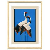 Stillness In Motion Abstract Cranes In Blue thumbnail