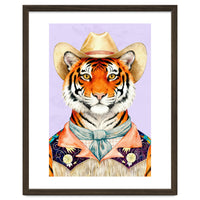 Tiger Portrait in Hat Wild Cowboy Fashion