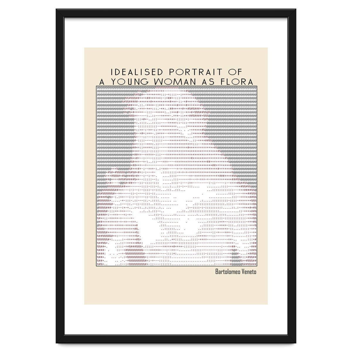 Idealised Portrait of a Young Woman as Flora – Bartolomeo Veneto (ascii art)