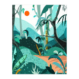 Jungle Paradise, Tropical Nature Forest Botanical Plants, Bohemian Vintage Exotic Wild (Print Only) thumbnail