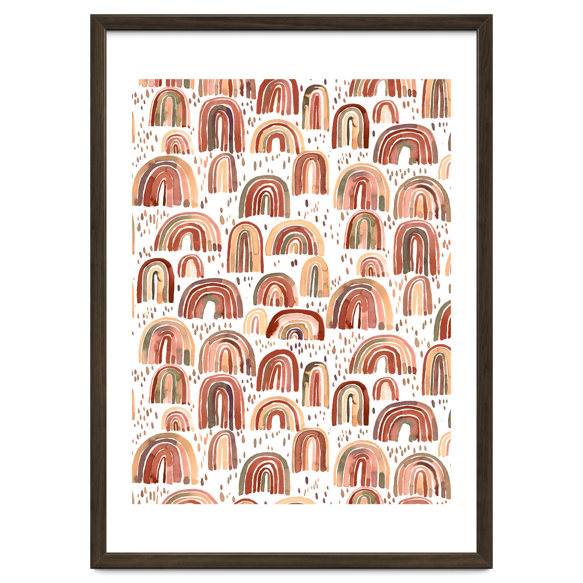 Cute Watercolor Rainbows Terracota