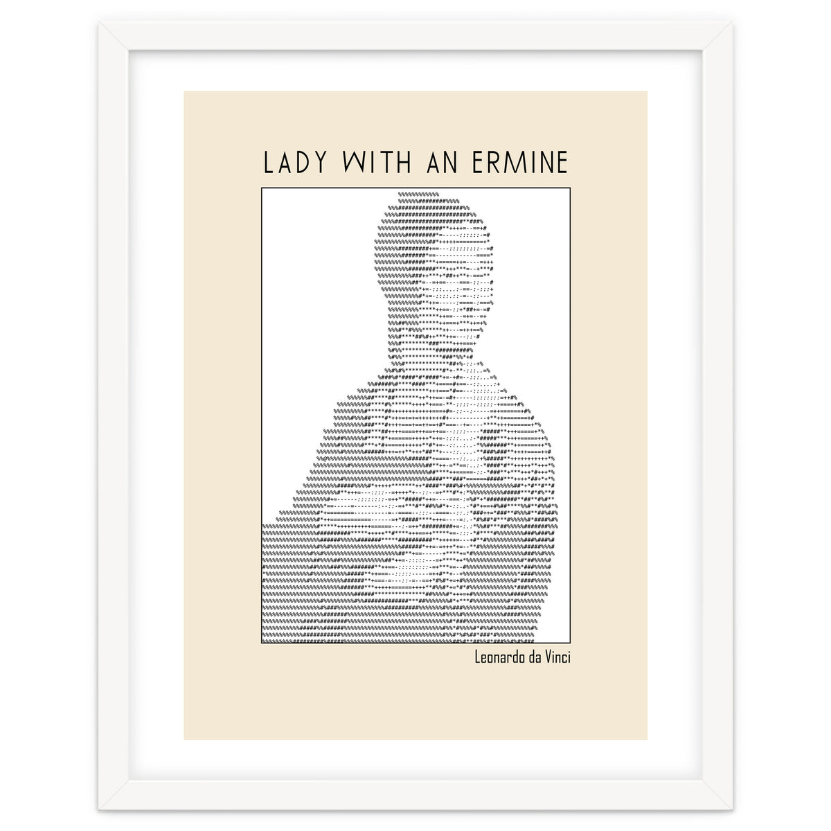 Lady With An Ermine – Leonardo Da Vinci Ascii Art