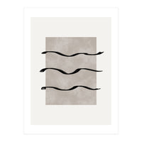 Minimalist Japandi artwork with earth brown surface and brush strokes (Print Only)