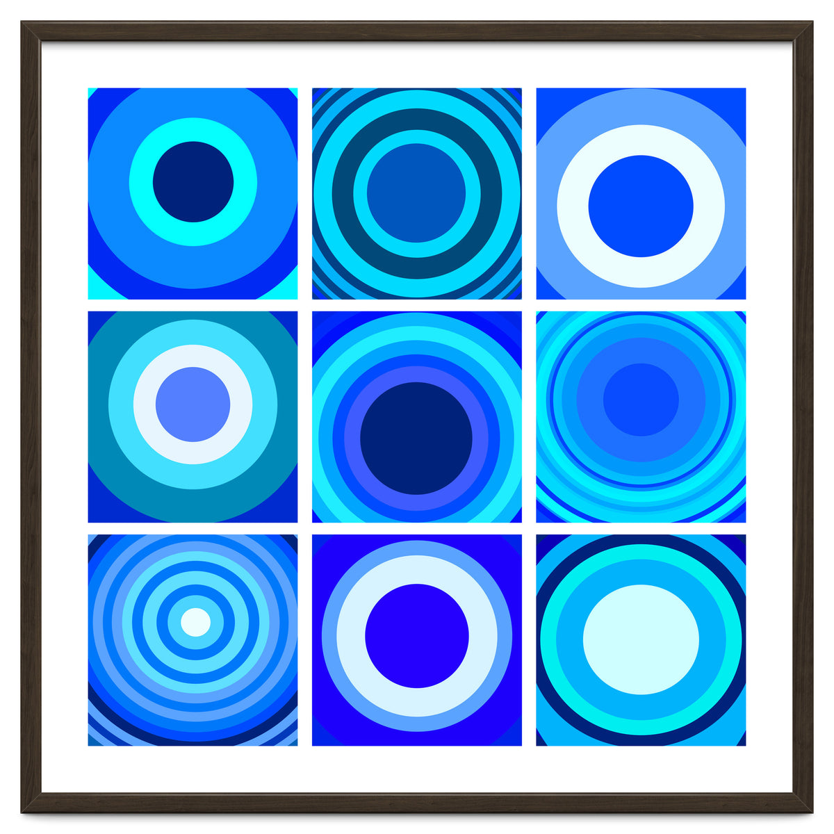 Circles & Rectangles Alt Blue 3 X 3: 4