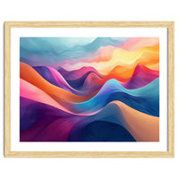Vibrant Abstract Flowing Peaks Art
