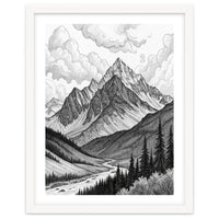 Majestic Alpine Mountain Range Sketch
