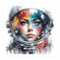 Watercolor Woman Astronaut (Print Only)