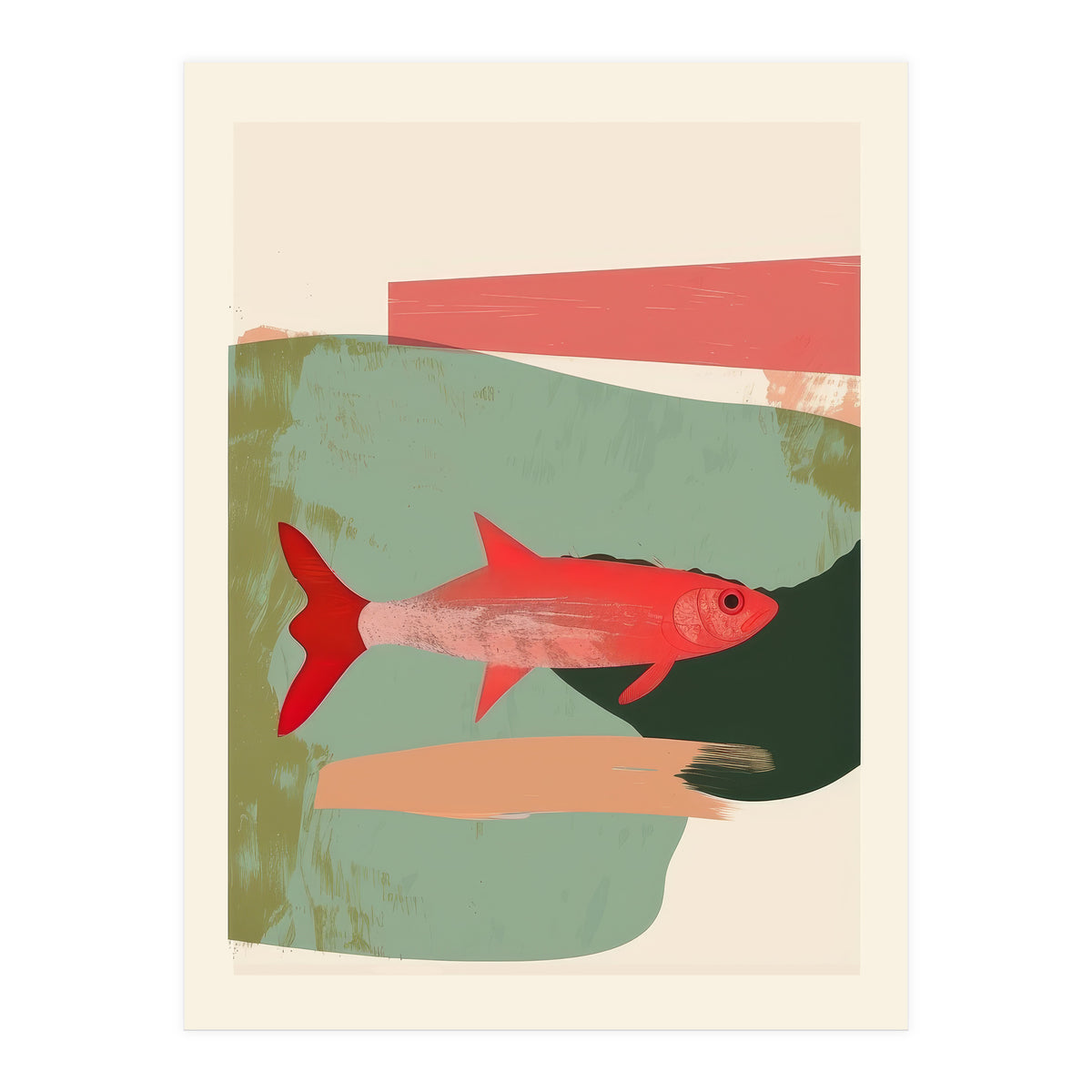 Red Fish Abstract (Print Only)