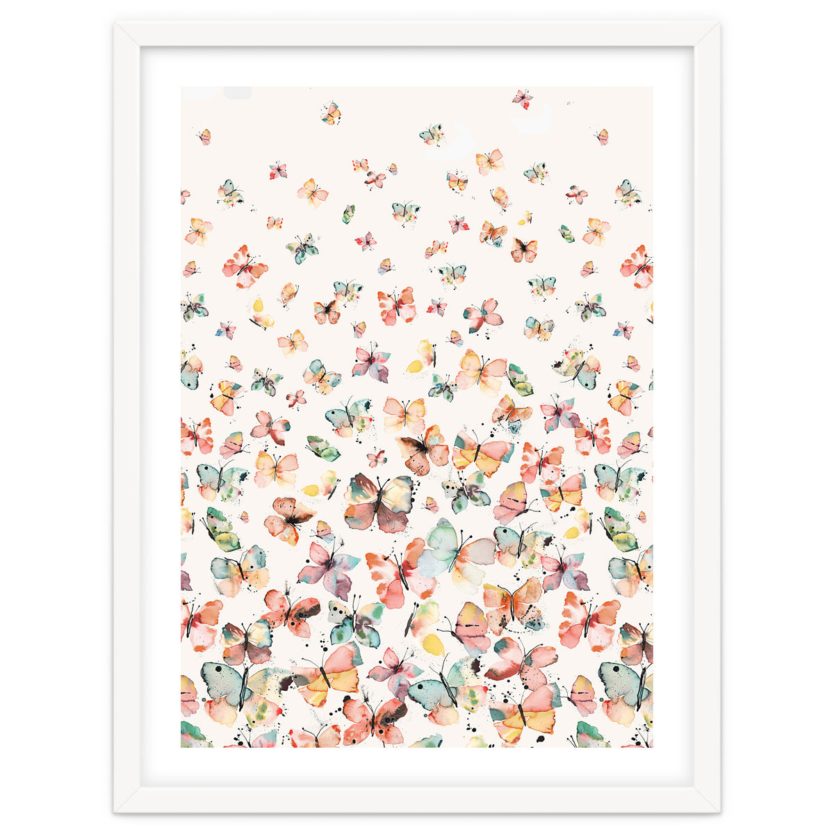 Watercolor Spring Butterflies Apricot