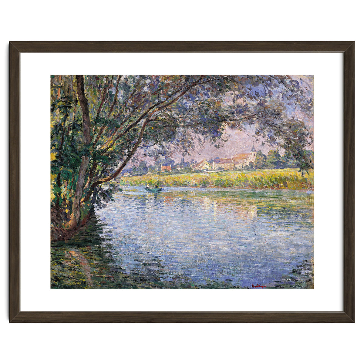 Henri Lebasque (Champigné, 1865-Le Cannet, 1937). Banks of the RIver Marne near Montévrain (ca. 1...