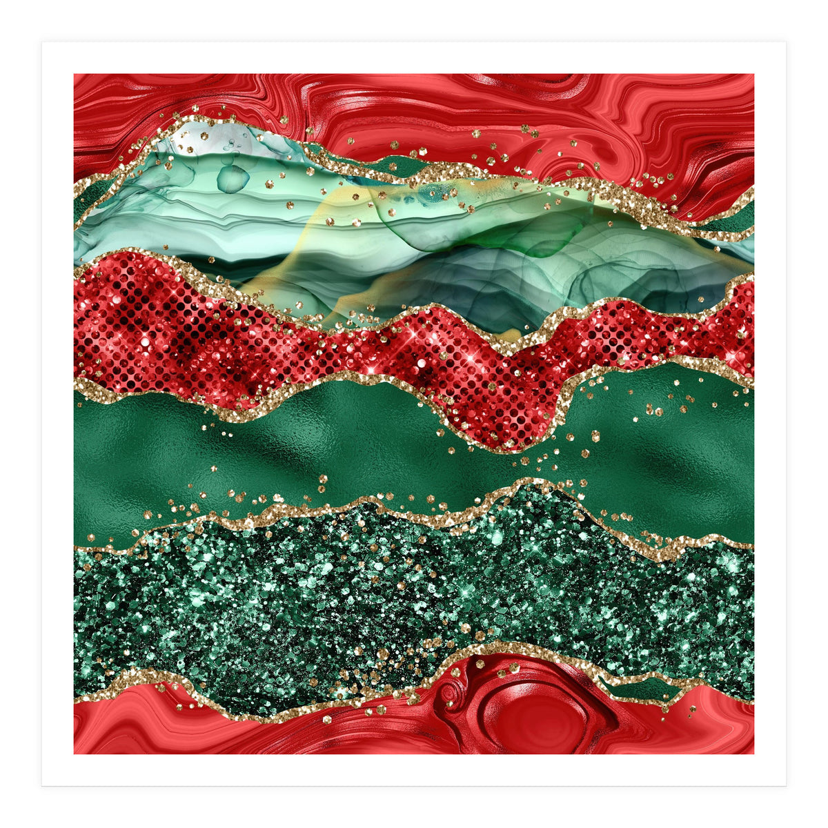 Christmas Glitter Agate Texture 05 (Print Only)