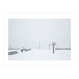 Snow-covered Basketball court and side bench (Print Only) thumbnail