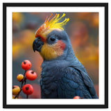 Cockatoo Parrot With Orange Crest And Berries thumbnail