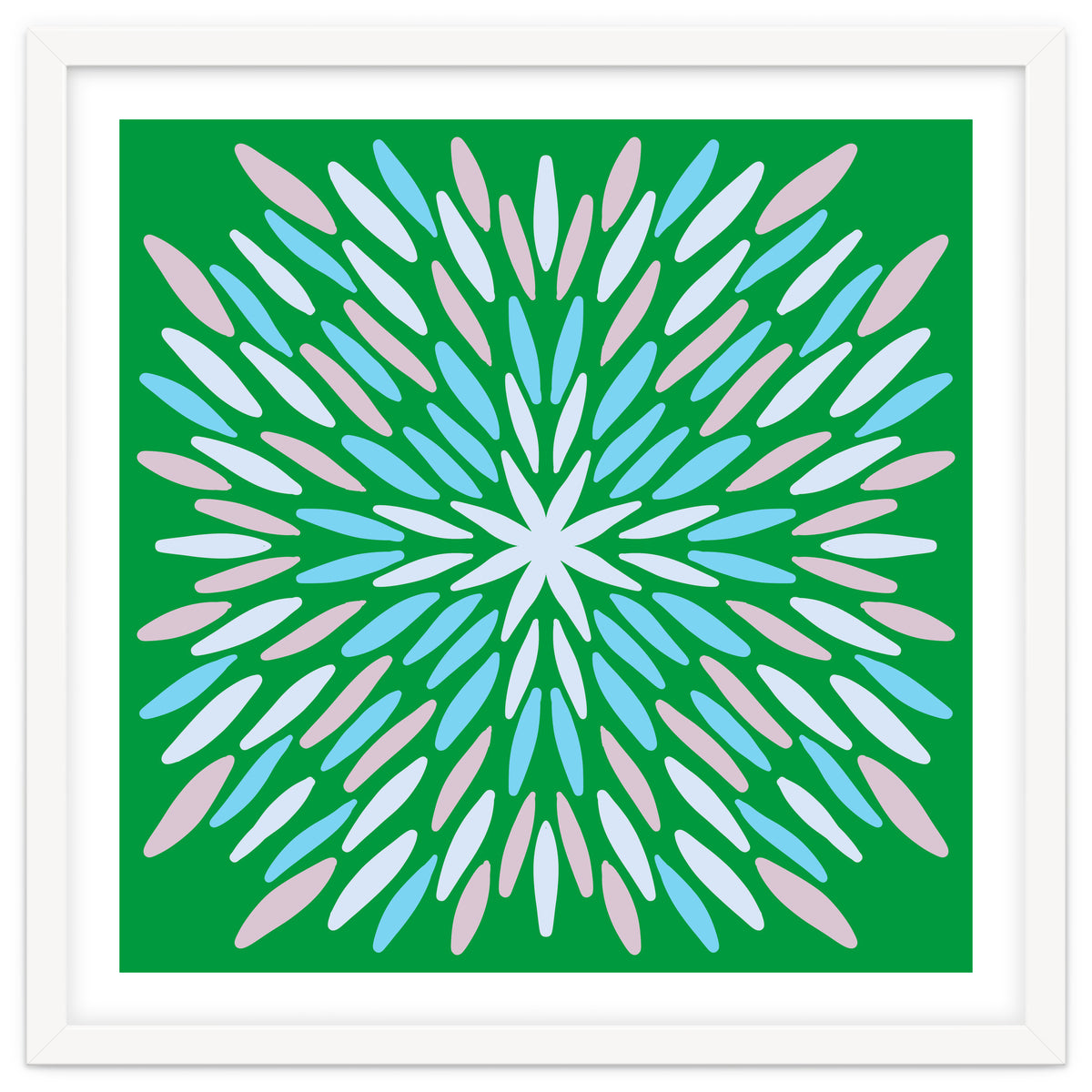 Petal Burst - green, blue, beige