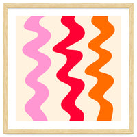 Squiggly Lines - orange, pink and cream