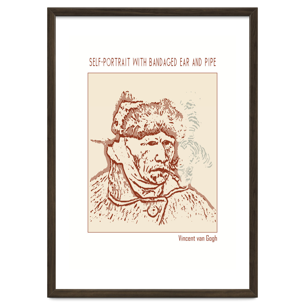 Self Portrait With Bandaged Ear And Pipe – Vincent Van Gogh