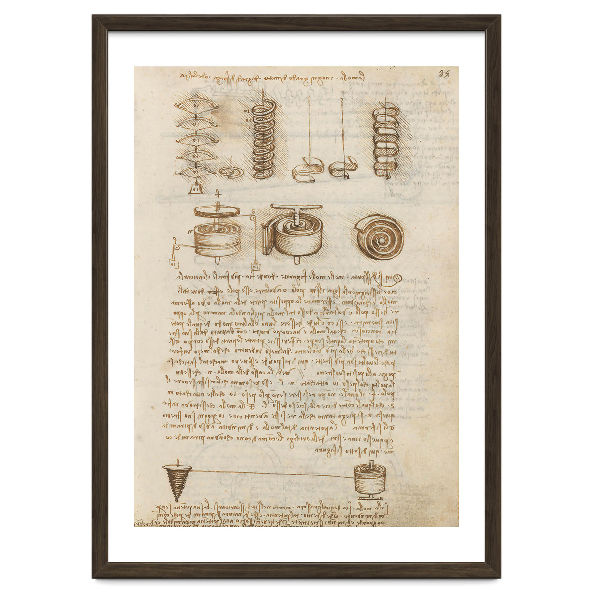 Folio f 85r. Codex Madrid I (Ms. 8937) "Treaty of statics and mechanics", 192 folios with 384 pag...