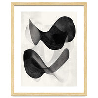 Abstract Black And White Flowing Organic Shapes With Texture