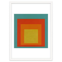 JOSEF ALBERS - HOMAGE TO THE SQUARE GREEN RED YELLOW ORANGE