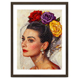 Audrey Hepburn, Impasto Floral Veil Portrait, Classic Hollywood Oil Painting, thumbnail