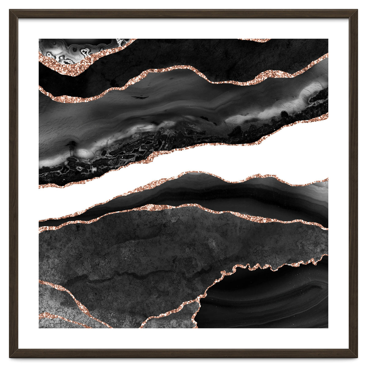 Black & Rose Gold Agate Texture 08