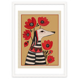Striped Dog With Poppies thumbnail
