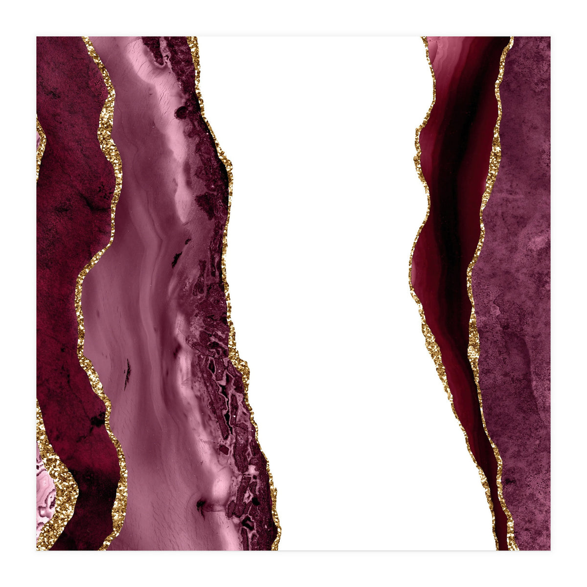 Burgundy & Gold Agate Texture 20 (Print Only)