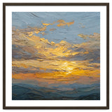Atmospheric Golden Sunset Impasto Oil Painting Featuring Textured Clouds thumbnail
